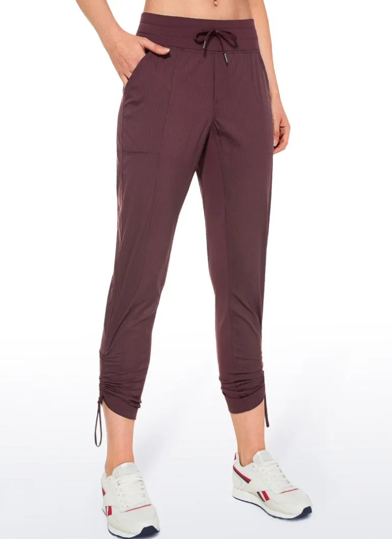 Striped Cinched Leg Pocket Pant 27''