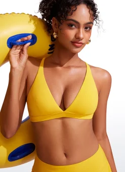 Sunshine Criss Cross Back V Neck Bikini Top