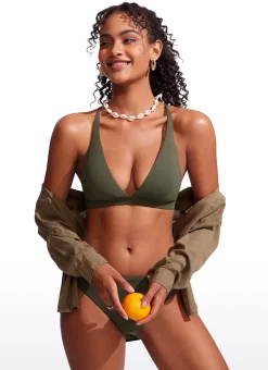 Sunshine Criss Cross Back V Neck Bikini Top