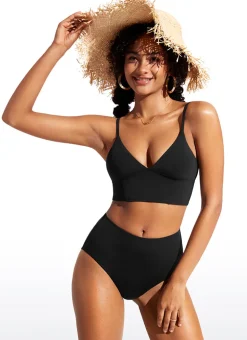 Sunshine Deep V Neck Strappy Bikini Top