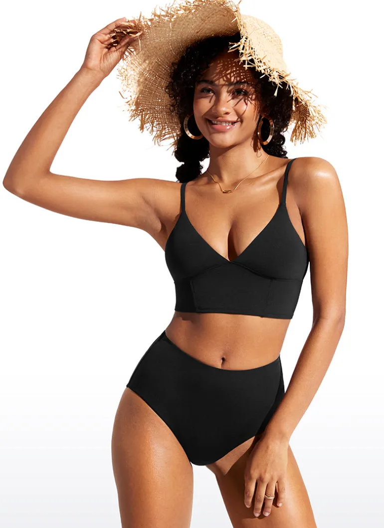 Sunshine Deep V Neck Strappy Bikini Top