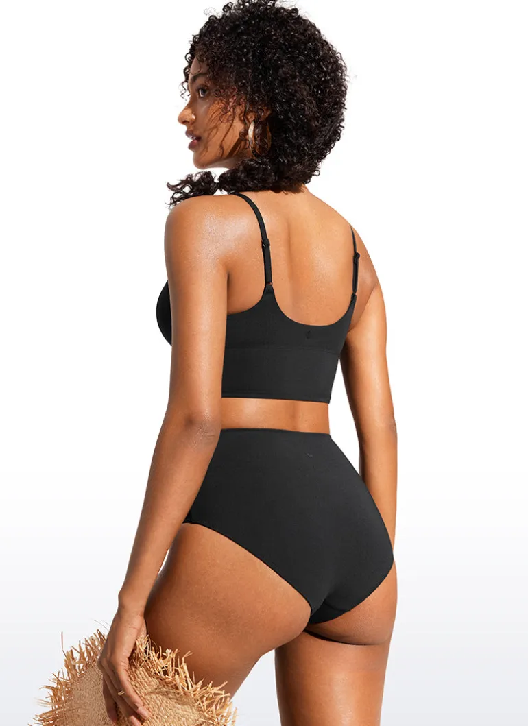 Sunshine Deep V Neck Strappy Bikini Top