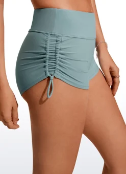 Sunshine Ruched Side High Rise Swim Shorts