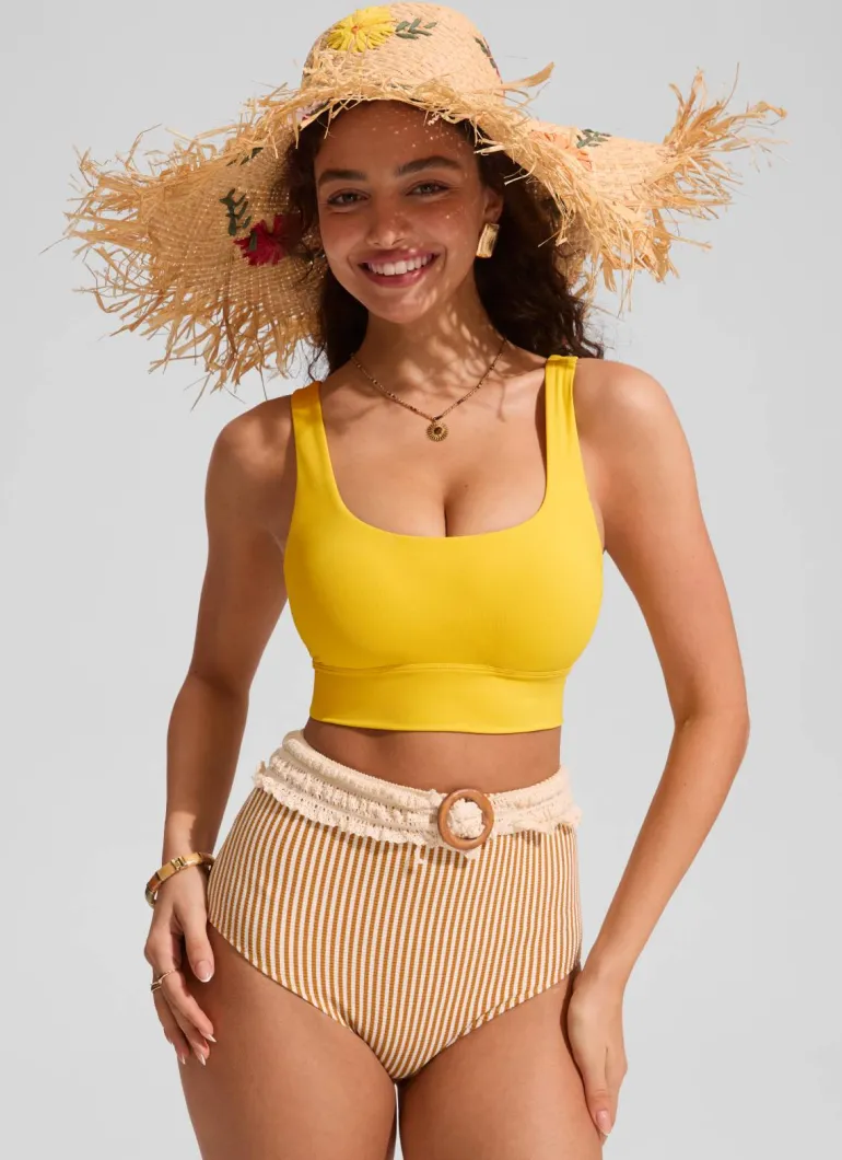 Supportive Modest Wide Straps Bikini Top