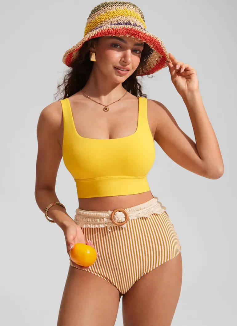 Supportive Modest Wide Straps Bikini Top