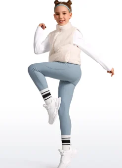 Thermal Fleece Lined Soft Girls Water-Resistant Pocketed Leggings