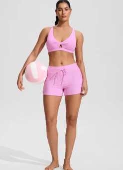 Twist Front Cut Out Cross Back Bikini Top