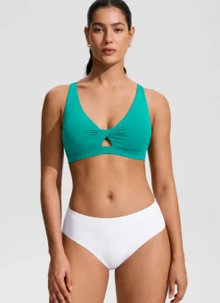 Twist Front Cut Out Cross Back Bikini Top