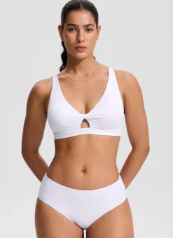 Twist Front Cut Out Cross Back Bikini Top