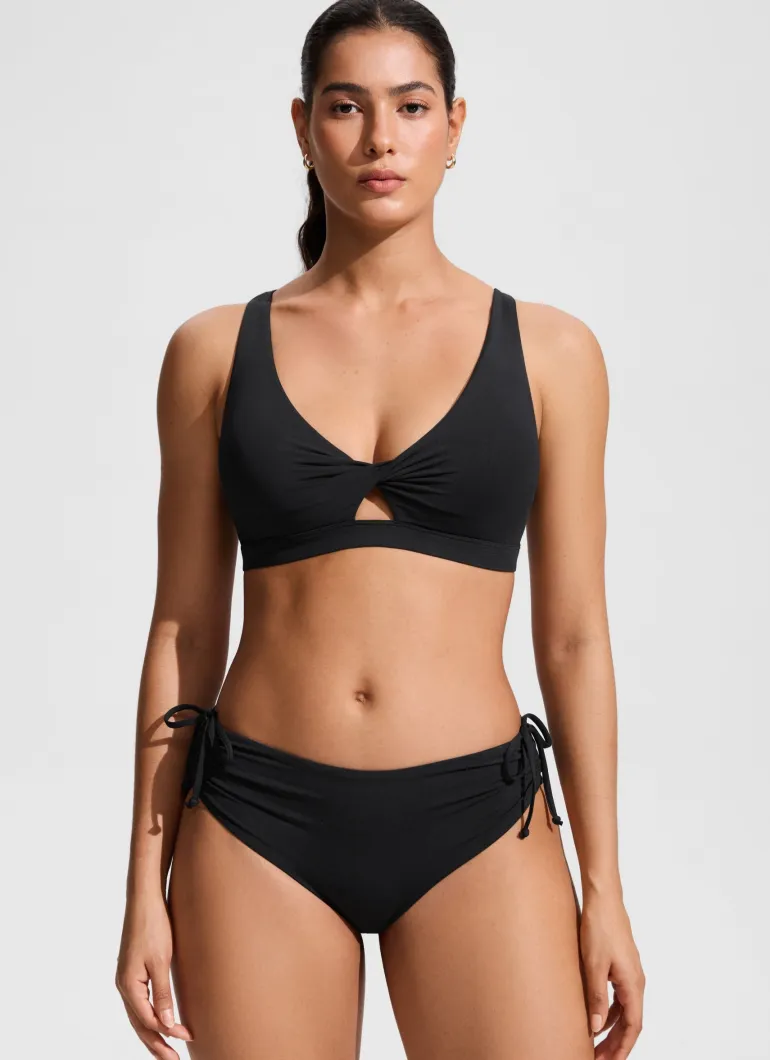 Twist Front Cut Out Cross Back Bikini Top