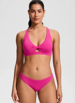 Twist Front Cut Out Cross Back Bikini Top