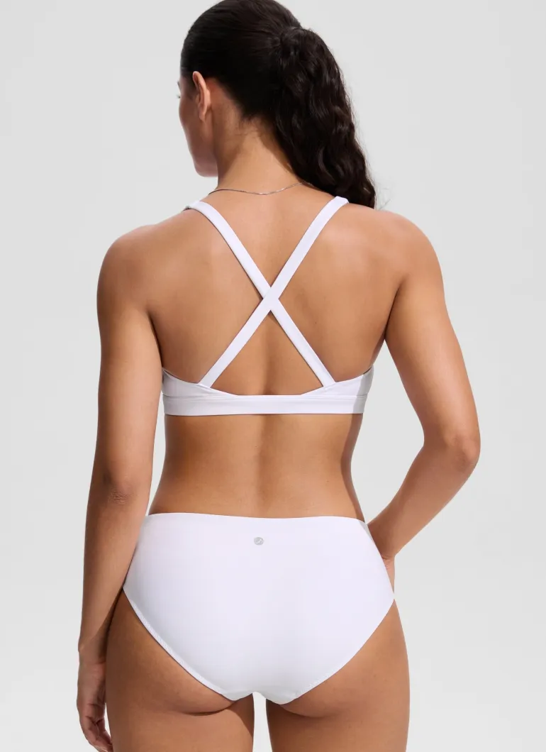 Twist Front Cut Out Cross Back Bikini Top