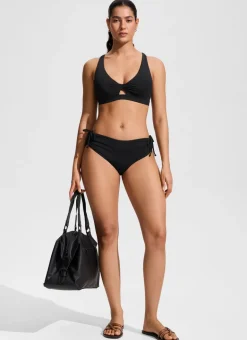 Twist Front Cut Out Cross Back Bikini Top