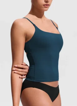 U Neck Twist Back Tankini Top