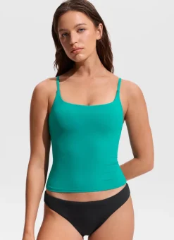 U Neck Twist Back Tankini Top