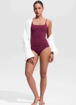 U Neck Twist Back Tankini Top