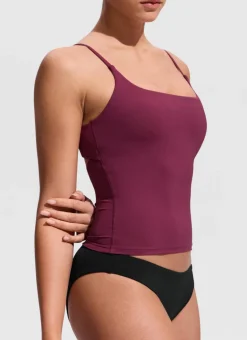 U Neck Twist Back Tankini Top