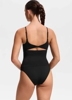 U Neck Twist Back Tankini Top