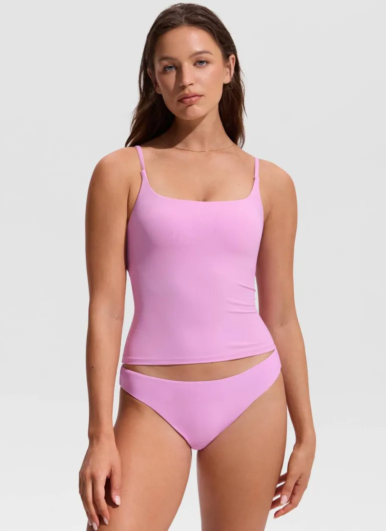 U Neck Twist Back Tankini Top