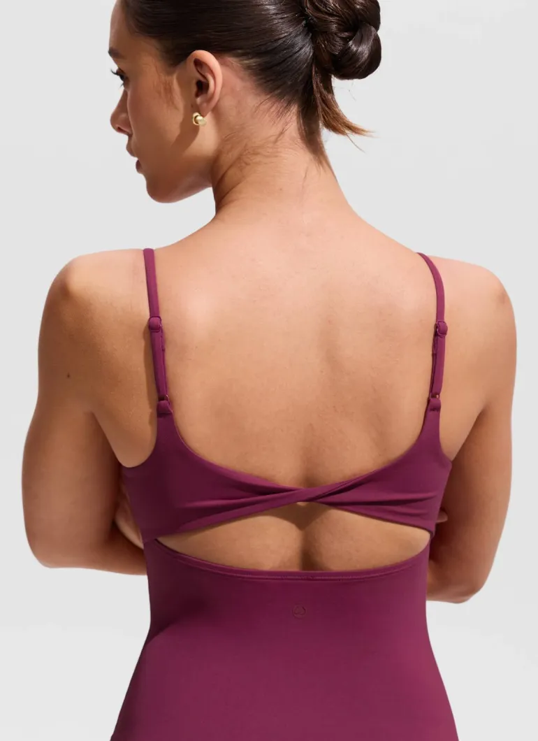 U Neck Twist Back Tankini Top