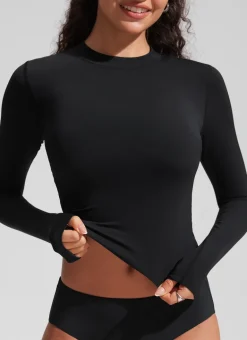 UPF 50+ Cropped Rashguard Swimsuit Top