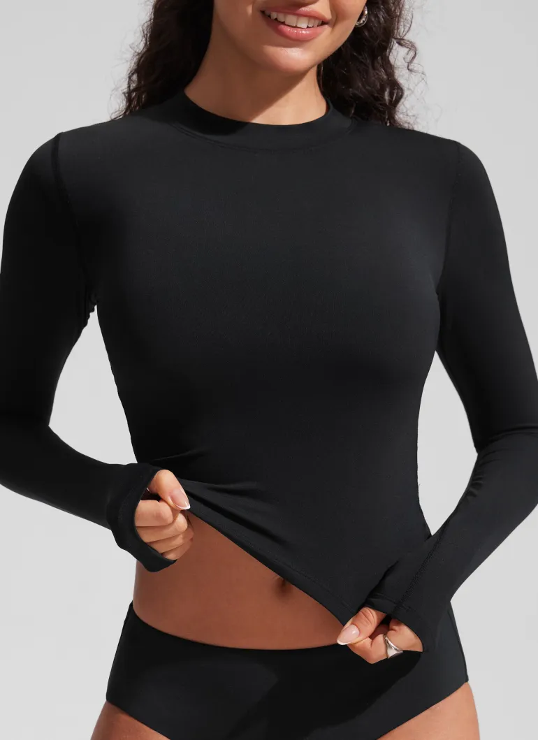 UPF 50+ Cropped Rashguard Swimsuit Top