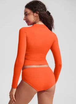 UPF 50+ Cropped Rashguard Swimsuit Top