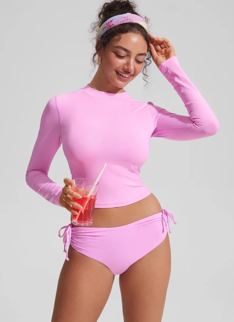 UPF 50+ Cropped Rashguard Swimsuit Top