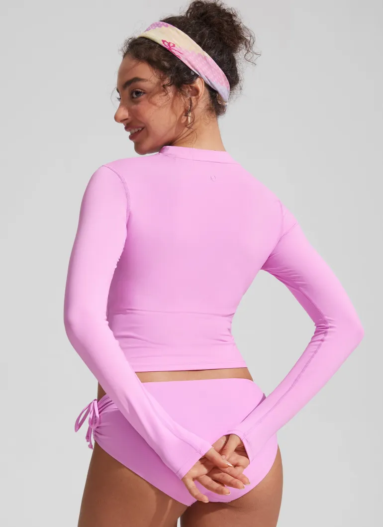 UPF 50+ Cropped Rashguard Swimsuit Top