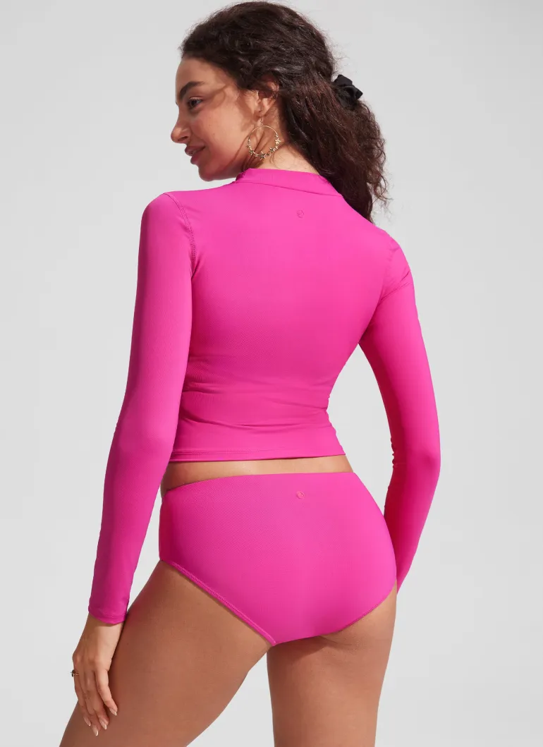 UPF 50+ Cropped Rashguard Swimsuit Top