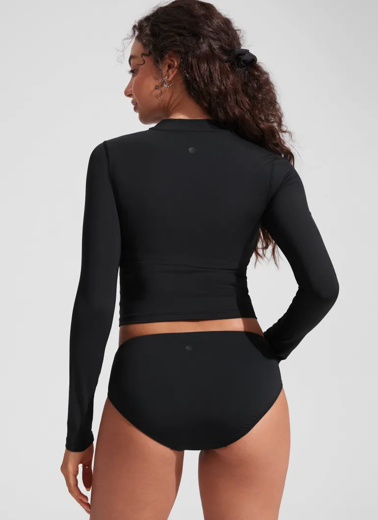 UPF 50+ Cropped Rashguard Swimsuit Top