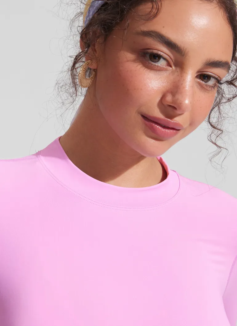 UPF 50+ Cropped Rashguard Swimsuit Top
