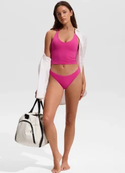 V Neck Criss Cross Back Crop Tankini