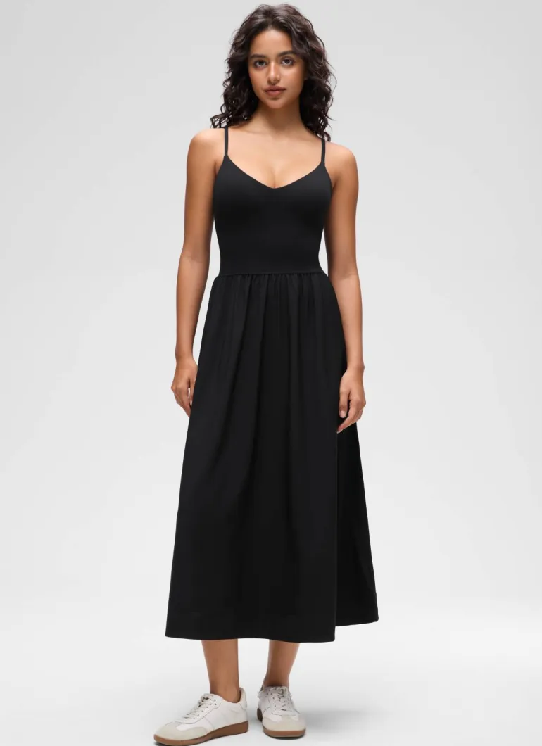 V Neck Flowy Tank Maxi Dress