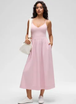 V Neck Flowy Tank Maxi Dress
