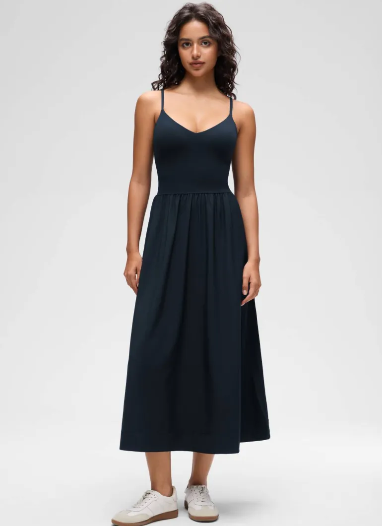 V Neck Flowy Tank Maxi Dress