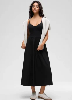 V Neck Flowy Tank Maxi Dress