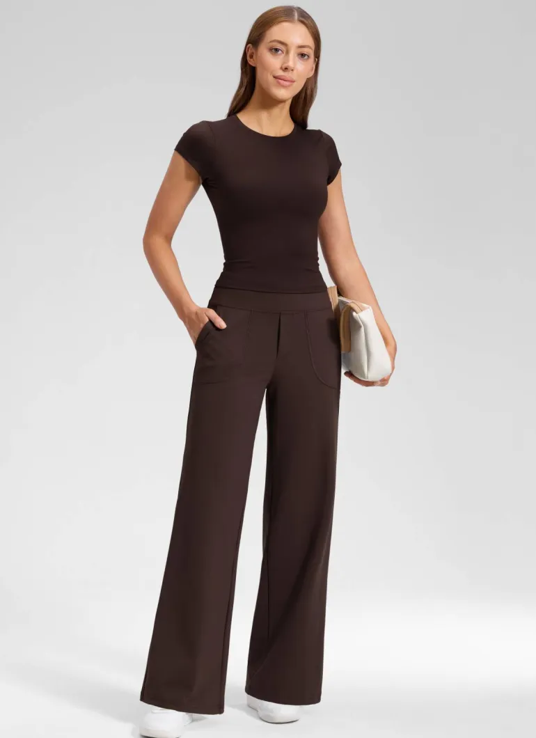 Wide Leg Faux Fly Pocket Pant 30"