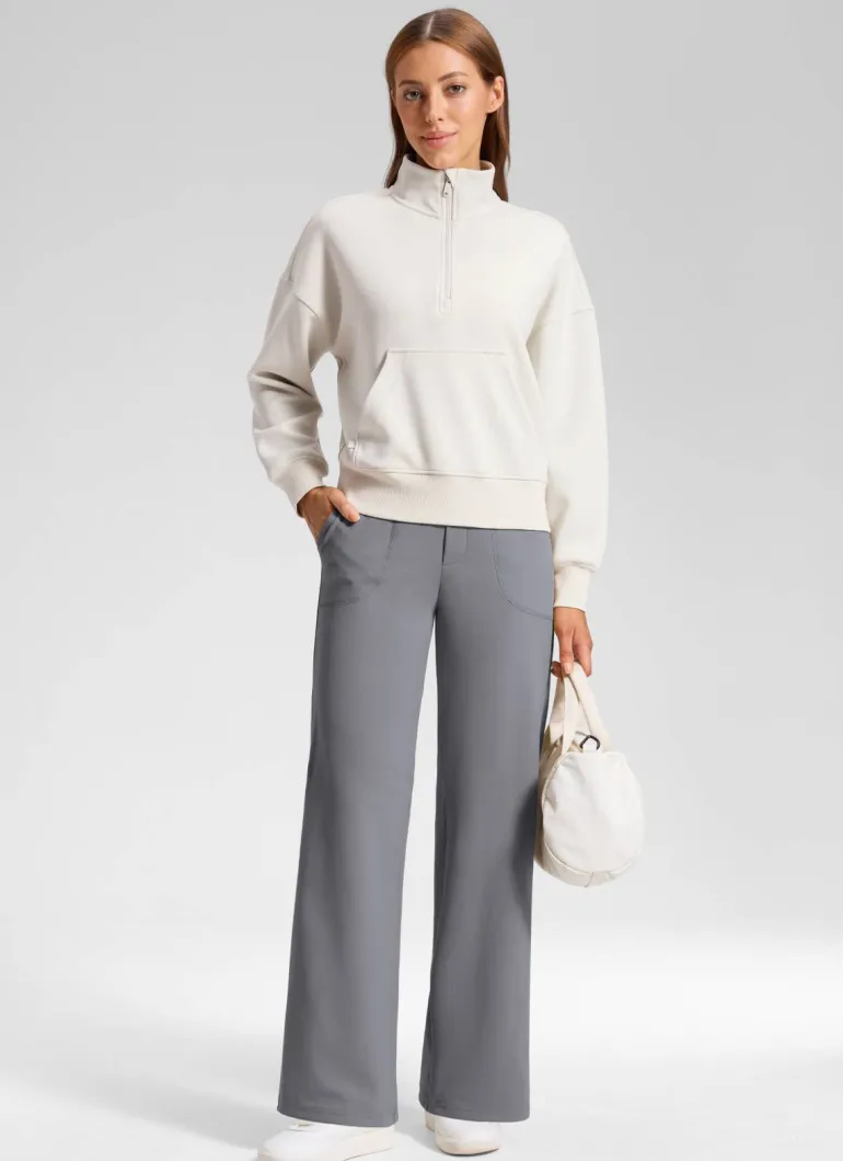 Wide Leg Faux Fly Pocket Pant 30"