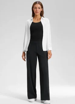 Wide Leg Faux Fly Pocket Pant 30