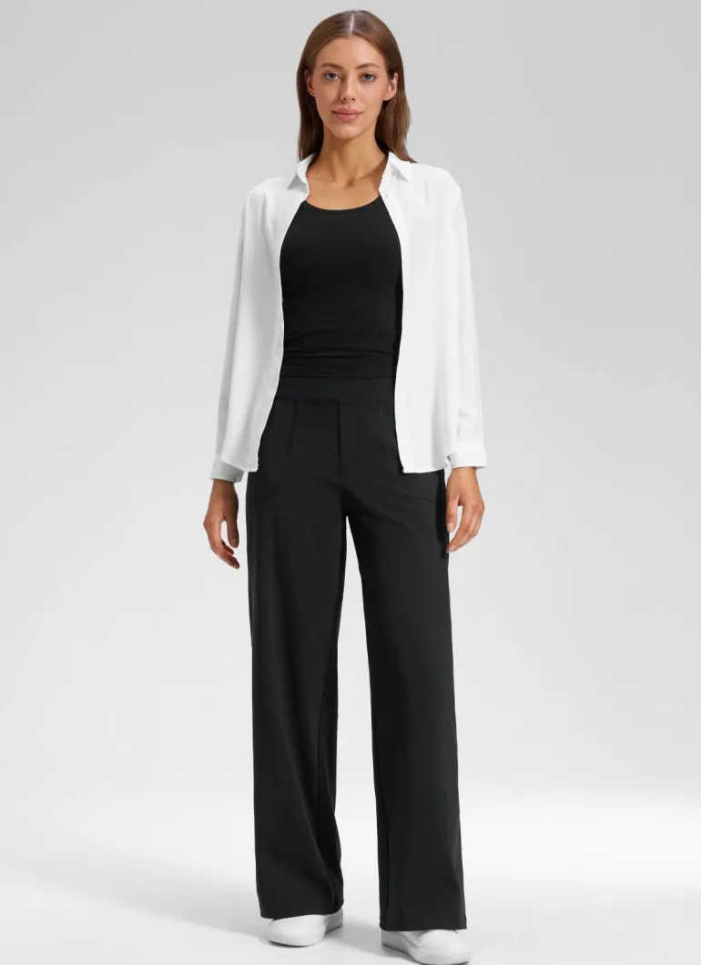 Wide Leg Faux Fly Pocket Pant 30"