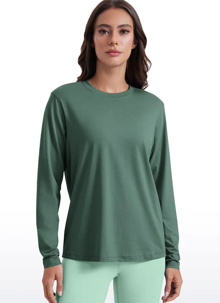 Workout Hip Length Crewneck Long Sleeve
