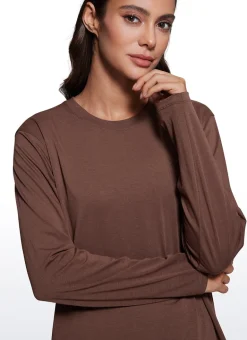 Workout Hip Length Crewneck Long Sleeve