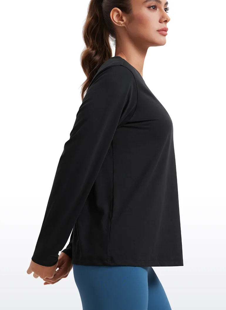 Workout Hip Length Crewneck Long Sleeve