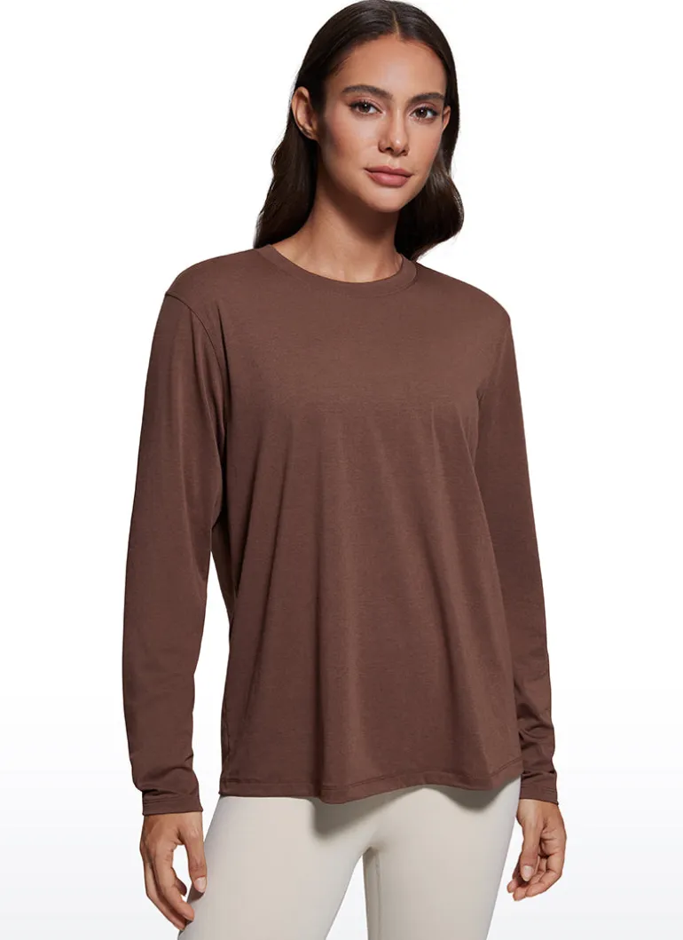 Workout Hip Length Crewneck Long Sleeve