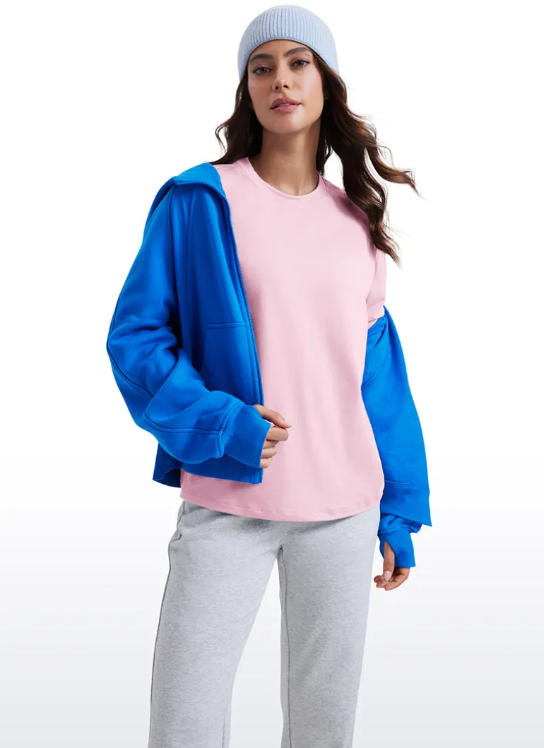 Workout Hip Length Crewneck Long Sleeve