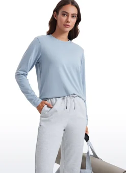 Workout Hip Length Crewneck Long Sleeve