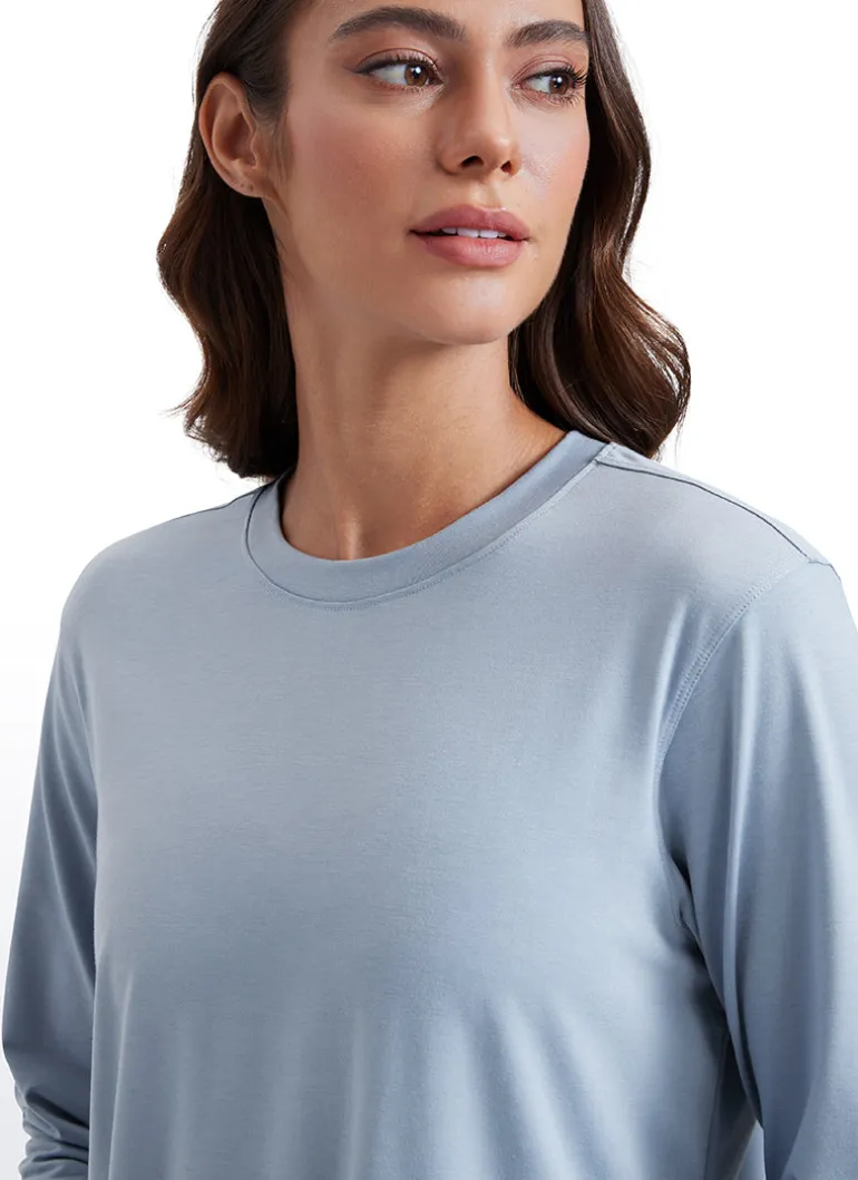 Workout Hip Length Crewneck Long Sleeve
