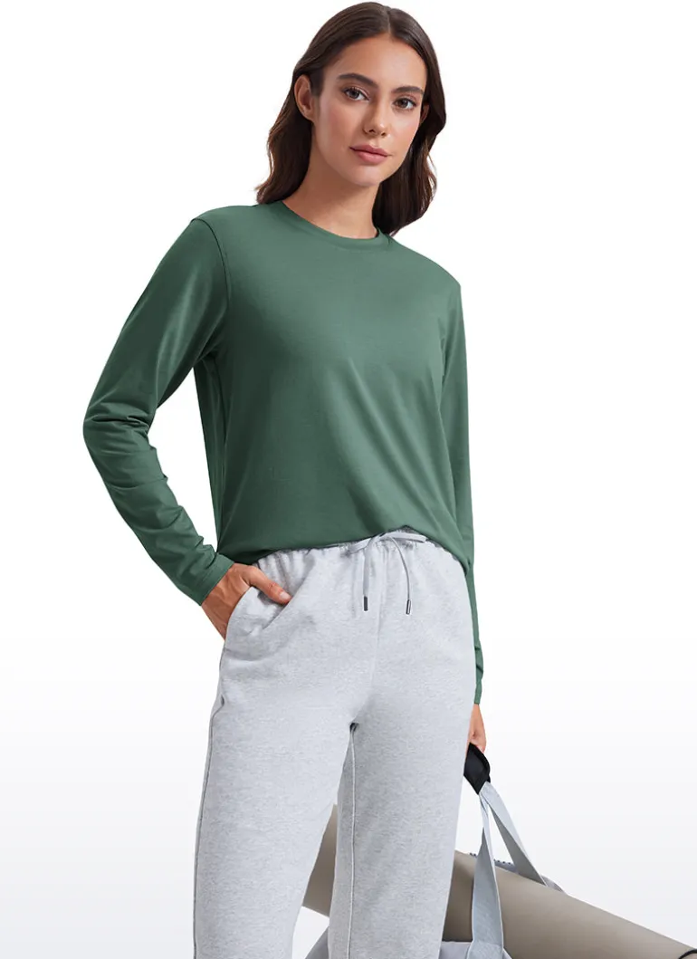 Workout Hip Length Crewneck Long Sleeve