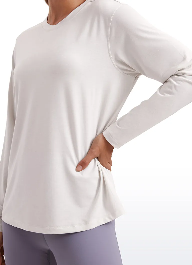 Workout Hip Length Crewneck Long Sleeve